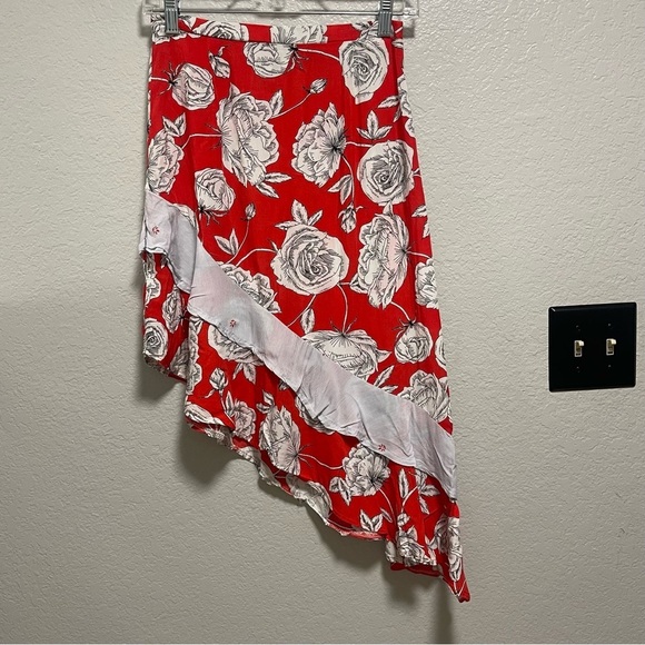 Jaase Dresses & Skirts - Jaase Anthropologie Floral Asymmetrical Tiered Floral Boho Skirt Size Small